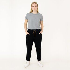 2/$30 Chico's Weekends Drawstring Trouser High Rise Black 12 #BAG6